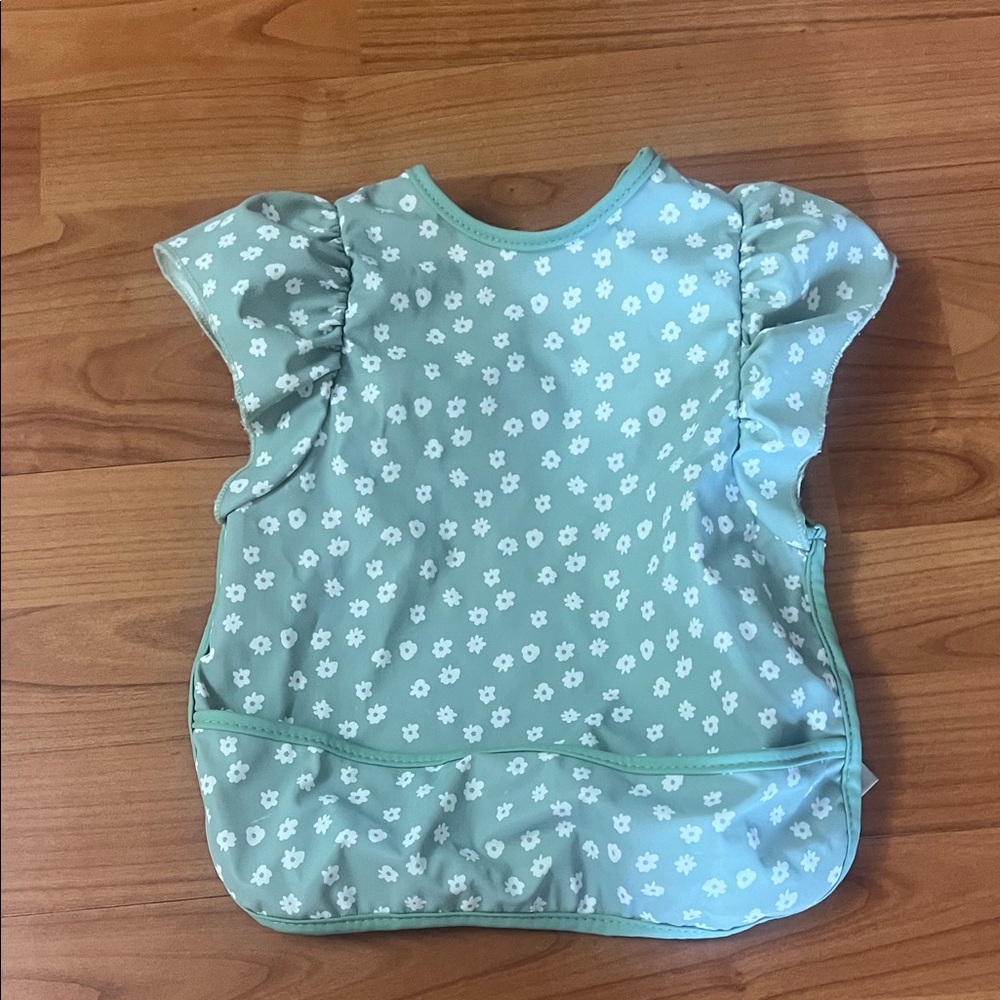 cloud island Mint Green Floral Waterproof Smock Bib